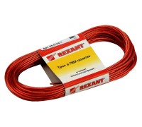 Трос стальной в ПВХ оплетке d=2,0 мм, красный ( моток 20 м)  REXANT