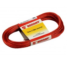 Трос стальной в ПВХ оплетке d=2,0 мм, красный ( моток 20 м)  REXANT