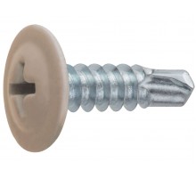 Саморез 4.2х16 мм с прессшайбой, цинк, со сверлом, RAL 1014 (14000 шт в коробе) STARFIX (цвет слоновая кость)
