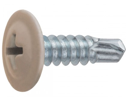 Саморез 4.2х16 мм с прессшайбой, цинк, со сверлом, RAL 1014 (14000 шт в коробе) STARFIX (цвет слоновая кость)