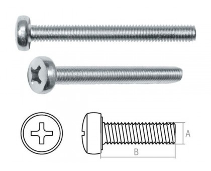 Винт М5х60 мм полусф. головка, цинк, кл.пр. 5.8, DIN 7985 неполн.резьба (250 шт в карт. уп.) STARFIX