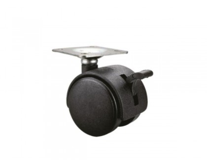 Опора колёсная d-40мм на площадке с фиксатором, пластмасса STARFIX