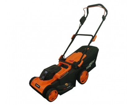 Газонокосилка аккумуляторная SKIPER KW380 (38см, бесщёт.двиг, мульчирование, 2акк*21В*4А/ч)