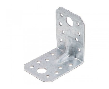 Уголок крепежный усиленный 53х65х65 мм С 2.0 мм белый цинк STARFIX