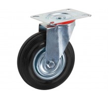 Опора колёсная d-125мм на площадке без фиксатора, резиновая STARFIX