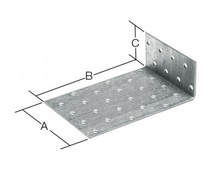 Уголок крепежный анкерный 40х120х40 мм KUL белый цинк STARFIX