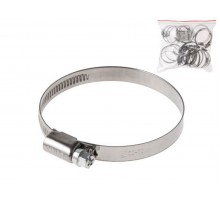 Хомут червячный 50-70 мм, нерж.сталь (W2) (25 шт в пакете) STARFIX