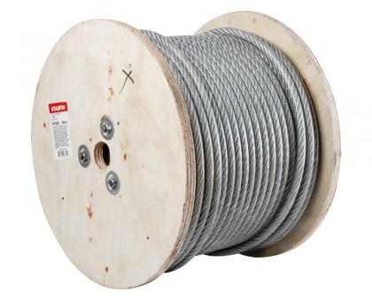 Трос стальной в ПВХ М10(8) DIN 3055 (бухта 100 м) STARFIX