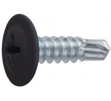 Саморез 4.2х16 мм с прессшайбой, цинк, со сверлом, RAL 9005 (14000 шт в коробе) STARFIX