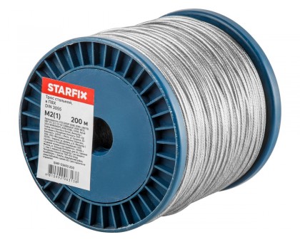 Трос стальной в ПВХ М2(1) DIN 3055 (бухта 200 м) STARFIX