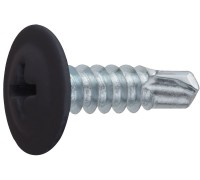 Саморез 4.2х19 мм с прессшайбой, цинк, со сверлом, RAL 9005 (12000 шт в коробе) STARFIX