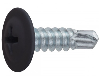 Саморез 4.2х19 мм с прессшайбой, цинк, со сверлом, RAL 9005 (12000 шт в коробе) STARFIX