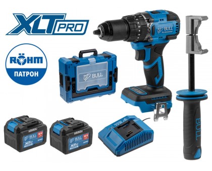 Аккум. дрель-шуруповерт BULL SR 1806 R-series Xcase XLTpro БЕСЩЕТ., Удар., 18 В, 80 Н*м, 2х6 А*ч