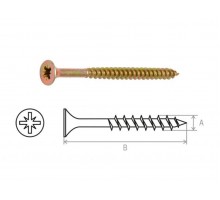 Шуруп универсальный 6.0х80 мм желтый цинк (50 шт в пласт. конт.) STARFIX
