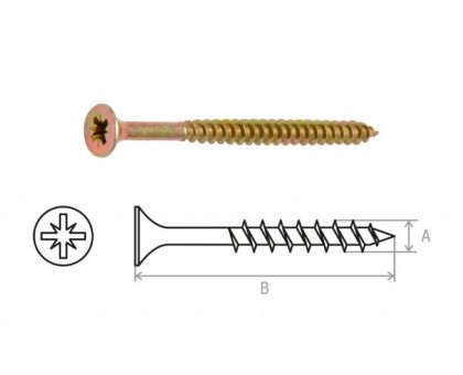 Шуруп универсальный 6.0х80 мм желтый цинк (50 шт в пласт. конт.) STARFIX