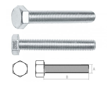 Болт М8х12 мм шестигр., цинк, кл.пр. 5.8, DIN 933 (10 шт в зип-локе) STARFIX
