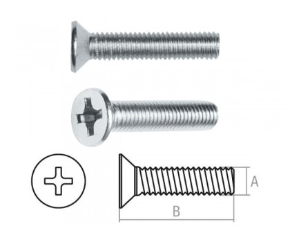 Винт М5х16 мм потай. головка, цинк, DIN 965 (25 шт в зип-локе) STARFIX