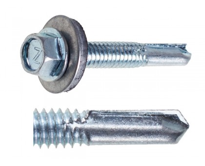 Саморез кровельный 5.5х32 мм цинк, шайба с прокл., PT5 (3500 шт в коробе) STARFIX (увеличенное сверло)