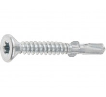 Саморез с крыльчаткой (флюгель) 4.8х45 мм, цинк, сверло, T25 (4000 шт в коробе) STARFIX