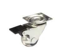 Опора колёсная d-35мм поворотная площадка с фиксатором STARFIX