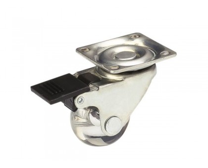 Опора колёсная d-35мм поворотная площадка с фиксатором STARFIX