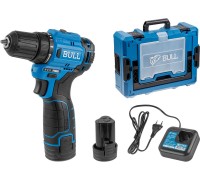 Аккум. дрель-шуруповерт BULL SR 1203 Xcase БЕСЩЕТ., 12 В, 37 Н*м, 2*2 А*ч акб, БЗП 10 мм