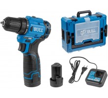 Аккум. дрель-шуруповерт BULL SR 1203 Xcase БЕСЩЕТ., 12 В, 37 Н*м, 2*2 А*ч акб, БЗП 10 мм
