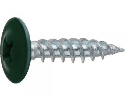 Саморез 4.2х16 мм с прессшайбой, цинк, острый, RAL 6005 (150 шт в пласт. конт.) STARFIX (цвет зеленый мох)
