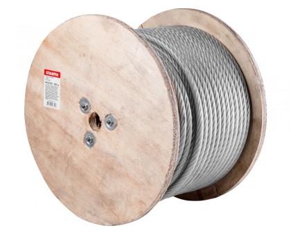 Трос стальной в ПВХ М12(10) DIN 3055 (бухта 100 м) STARFIX