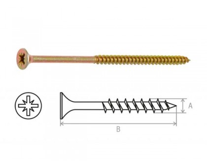 Шуруп универсальный 6.0х120 мм желтый цинк (1000 шт в коробе) STARFIX