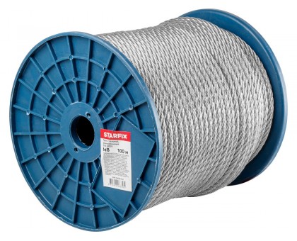 Трос стальной, оцинк. М8 DIN 3055 (бухта 100 м) STARFIX