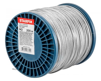 Трос стальной, оцинк. М2 DIN 3055 (бухта 200 м) STARFIX