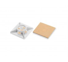 Площадка для хомут-стяжки 19х19 мм самоклеящаяся, белая (100 шт в пласт. конт.) STARFIX