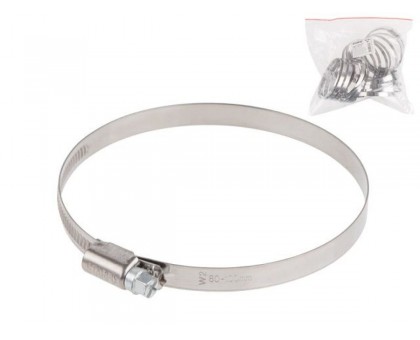 Хомут червячный 80-100 мм, нерж.сталь (W2) (25 шт в пакете) STARFIX