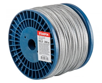 Трос стальной, оцинк. М2.5 DIN 3055 (бухта 200 м) STARFIX