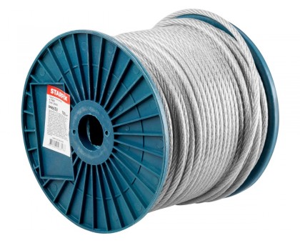 Трос стальной в ПВХ М6(5) DIN 3055 (бухта 100 м) STARFIX