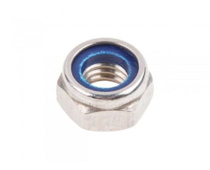 Гайка М5 со стопорным кольцом, нерж.сталь (А2), DIN 985 (1000 шт в уп.) (STARFIX)