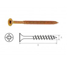 Шуруп универсальный 5.0х80 мм желтый цинк (2000 шт в коробе) STARFIX