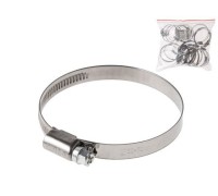 Хомут червячный 60-80 мм, нерж.сталь (W2) (25 шт в пакете) STARFIX