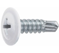 Саморез 4.2х19 мм с прессшайбой, цинк, со сверлом, RAL 9003 (12000 шт в коробе) STARFIX (цвет сигнальный белый)