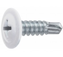 Саморез 4.2х19 мм с прессшайбой, цинк, со сверлом, RAL 9003 (12000 шт в коробе) STARFIX (цвет сигнальный белый)