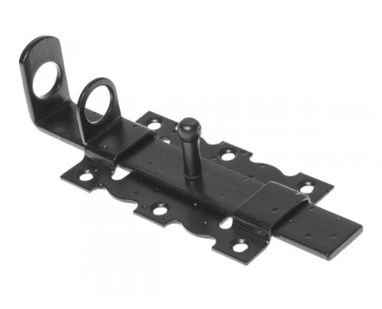 Задвижка дверная 110 мм с проушиной, черн.мат. STARFIX