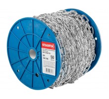 Цепь сварная короткозвенная, оцинк. М4 DIN 766 (бухта 50 м) STARFIX