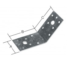Уголок крепежный под 135 градусов 53х65х65 мм KUS белый цинк STARFIX