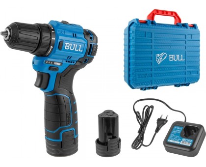 Аккум. дрель-шуруповерт BULL SR 1203 в чем. БЕСЩЕТ., 12 В, 37 Н*м, 2*2 А*ч акб, БЗП 10 мм