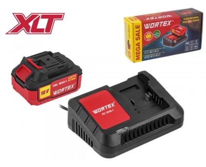 Набор аккумулятор 4 А*ч и зарядное устройство 1х2 А WORTEX ALL1 XLT в кор. SET