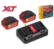 Набор аккумулятор 2х4 А*ч и зарядное устройство 2х2 А WORTEX ALL1 XLT в кор. SET