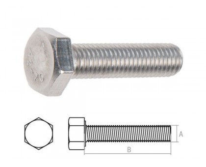 Болт М10х60 шестигр., нерж.сталь (А2), DIN 933 (2 шт в зип-локе) STARFIX