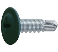 Саморез 4.2х19 мм с прессшайбой, цинк, со сверлом, RAL 6005 (12000 шт в коробе) STARFIX (цвет зеленый мох)