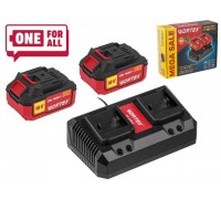 Набор аккумулятор 2х4 А*ч и зарядное устройство 2х2 А WORTEX ALL1 в кор. 